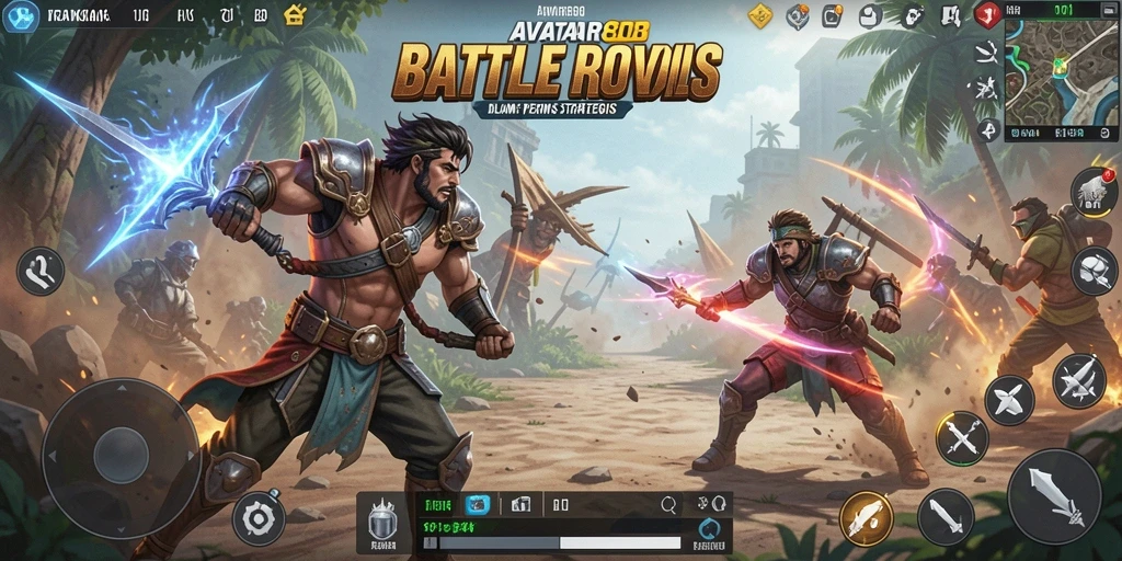 Tampilan gameplay seru di AVATAR808 dengan aksi Battle Royale yang intens.