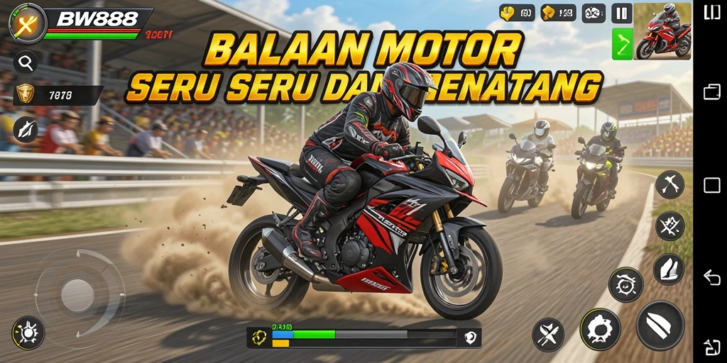 Gameplay BW888 menciptakan pengalaman balapan motor yang mendebarkan.