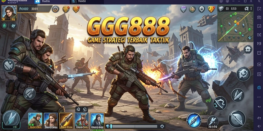 Screenshot GGG888 menampilkan pertempuran strategi yang seru dan mendebarkan.