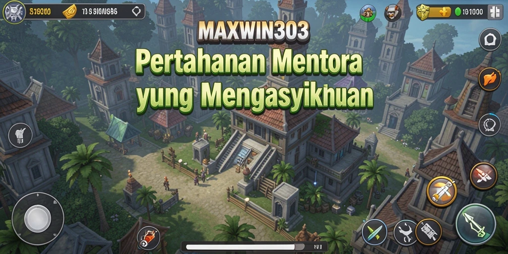 Tampilan gameplay menara pertahanan yang strategis dan menarik.