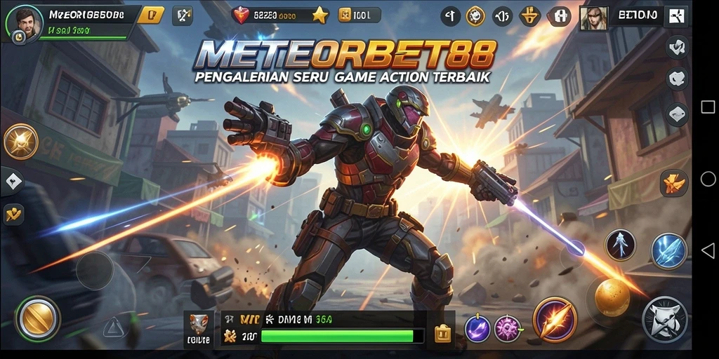 Gameplay seru dari METEORBET88 yang menampilkan pertempuran Action intens.