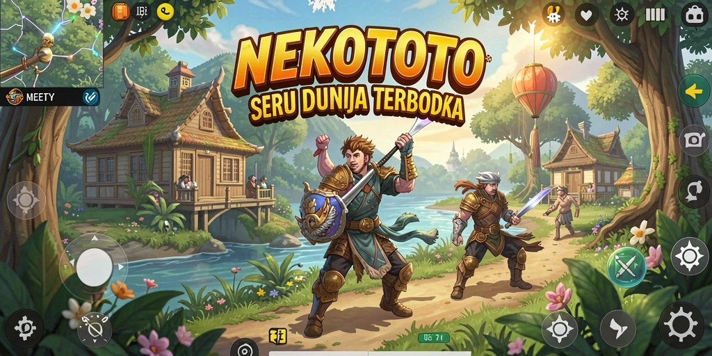 Tampilan gameplay mendebarkan di dunia terbuka NEKOTOTO.