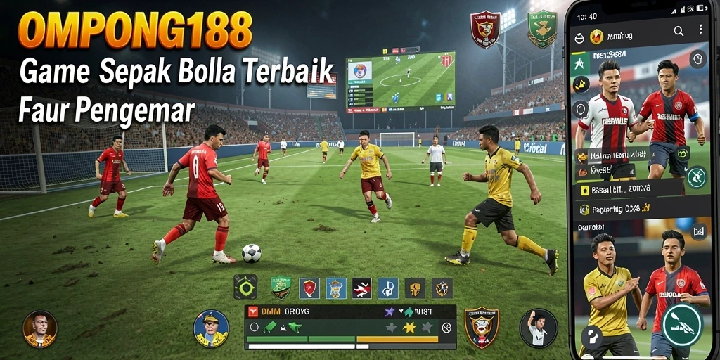 Tampilan gameplay OMPONG188 dalam aksi sepak bola yang mendebarkan.