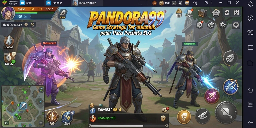 Screenshot PANDORA99 menampilkan aksi strategis dalam gameplay SLG.