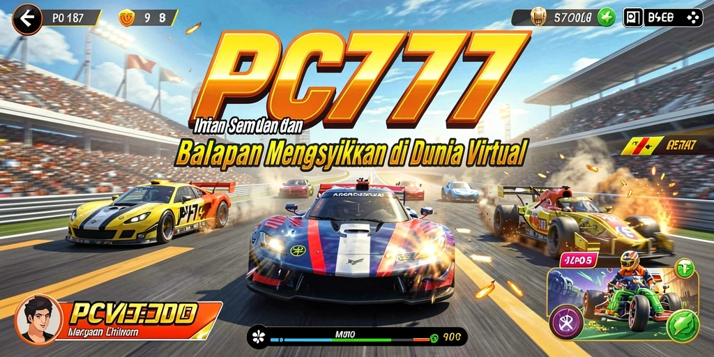 Tampilan gameplay PC777 yang mendebarkan dan penuh aksi balapan.
