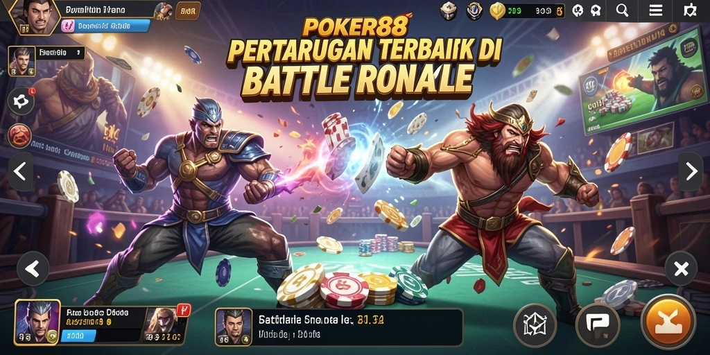 Gameplay seru POKER88 dengan pertarungan intens Battle Royale.