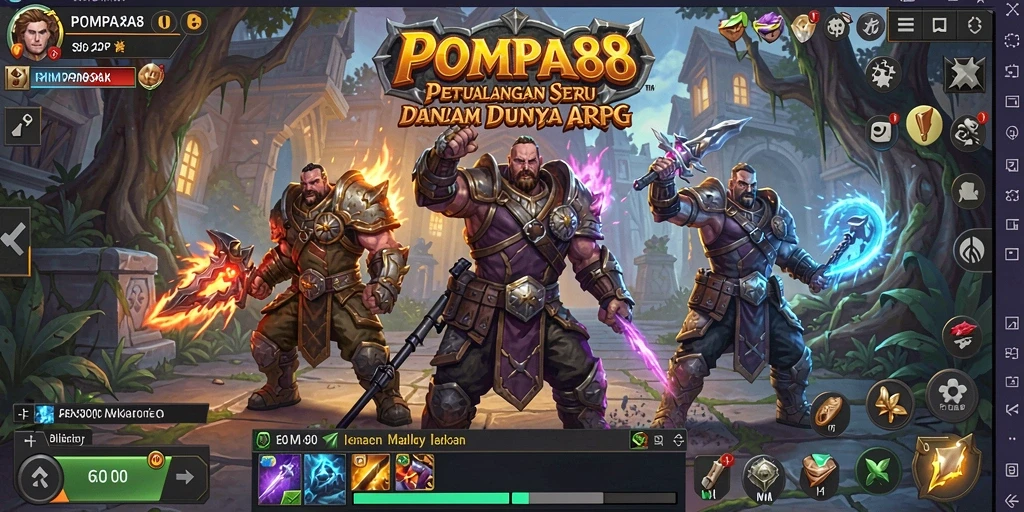 Screenshot POMPA88 menampilkan aksi pertarungan yang seru dan karakter yang menakjubkan.