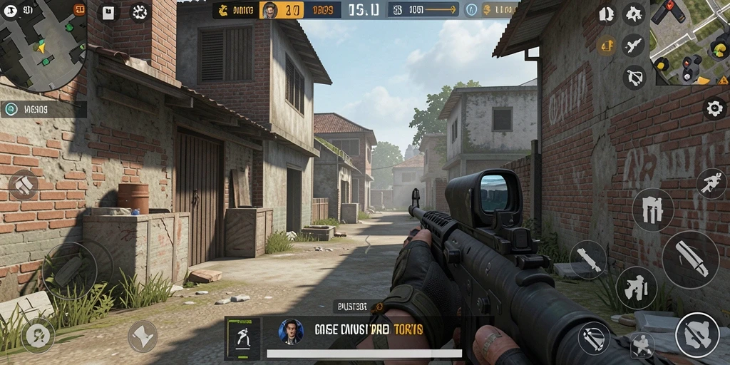 Tangkapan layar PUSAT303 menampilkan aksi seru dalam pertempuran FPS.