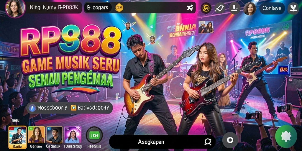 Screenshot gameplay RP888 menunjukkan keseruan bermain musik.