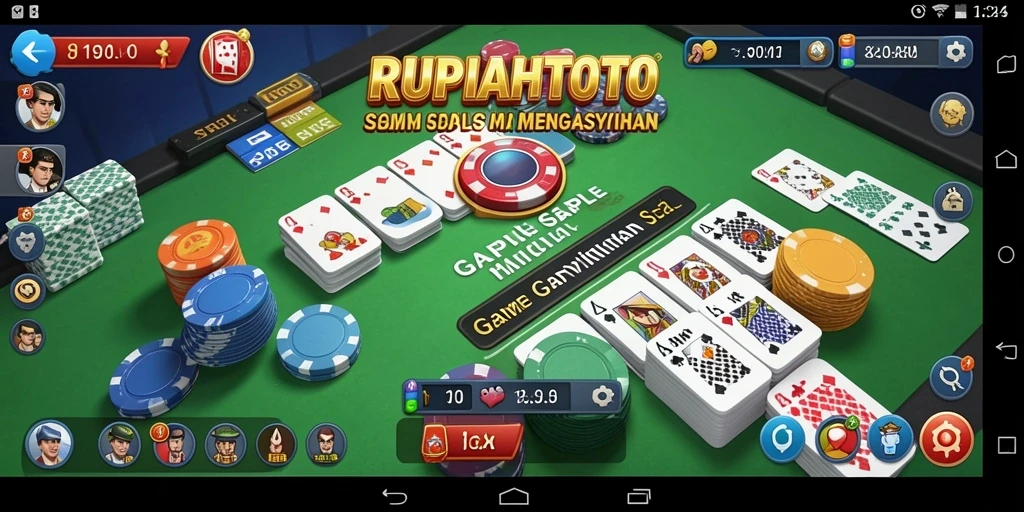 Tampilan gameplay RUPIAHTOTO dengan pemain bersaing dalam permainan Gaple.
