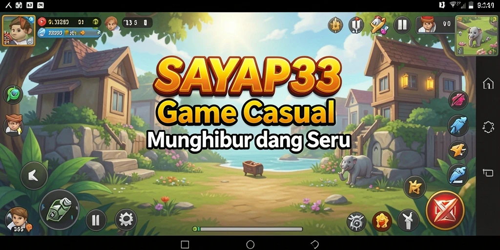 Screenshot menunjukkan gameplay seru dalam SAYAP33 dengan level yang berwarna-warni.