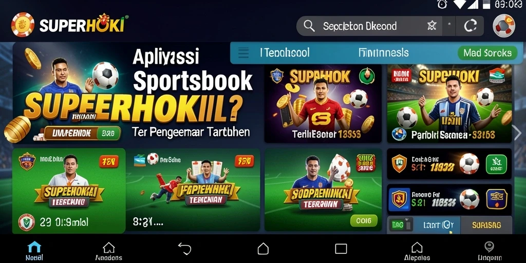 Tampilan utama SUPERHOKI dengan antarmuka menarik untuk taruhan olahraga.