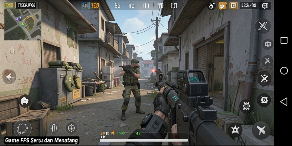 Screenshot gameplay menampilkan aksi mendebarkan dalam TIGERJP88.