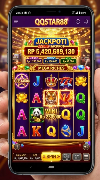 Screenshot antarmuka utama aplikasi qqstar88.
